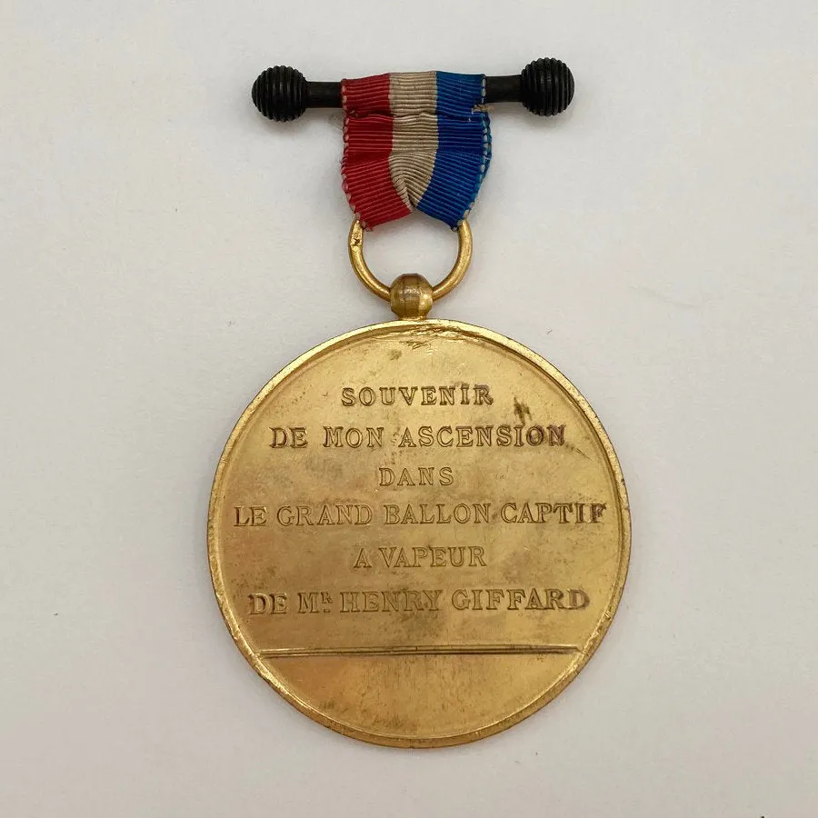 1878 Paris Exposition Balloon Ascent Medal - Henri Giffard