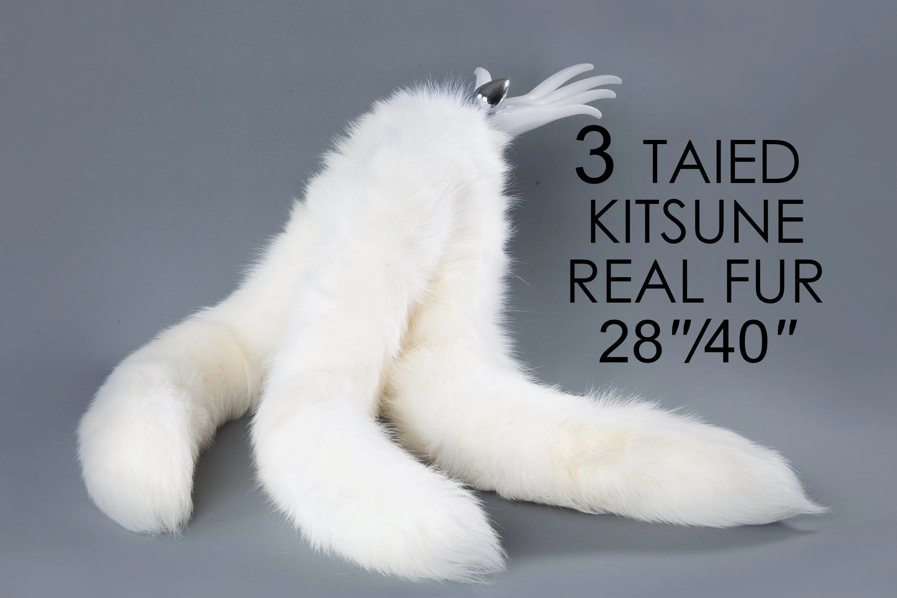 3 tailed kitsune tail butt plug real fox kitsune tail plug long white fox tail plug detach tail buttplug sex toy bdsm anime cosplay