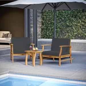 5 Piece Patio Bistro Furniture Wood-• 2x Chairs
 • 1x Table