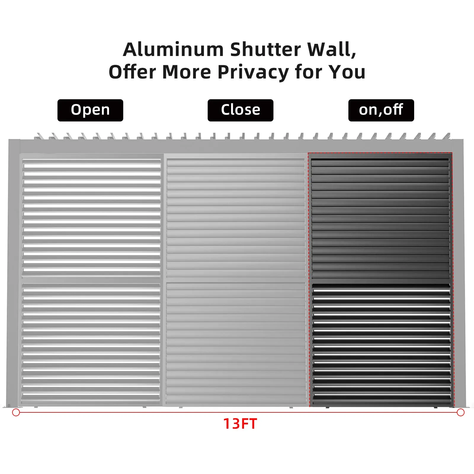 9720 Louver Grille 1/3 13ft aluminum frame & louvers