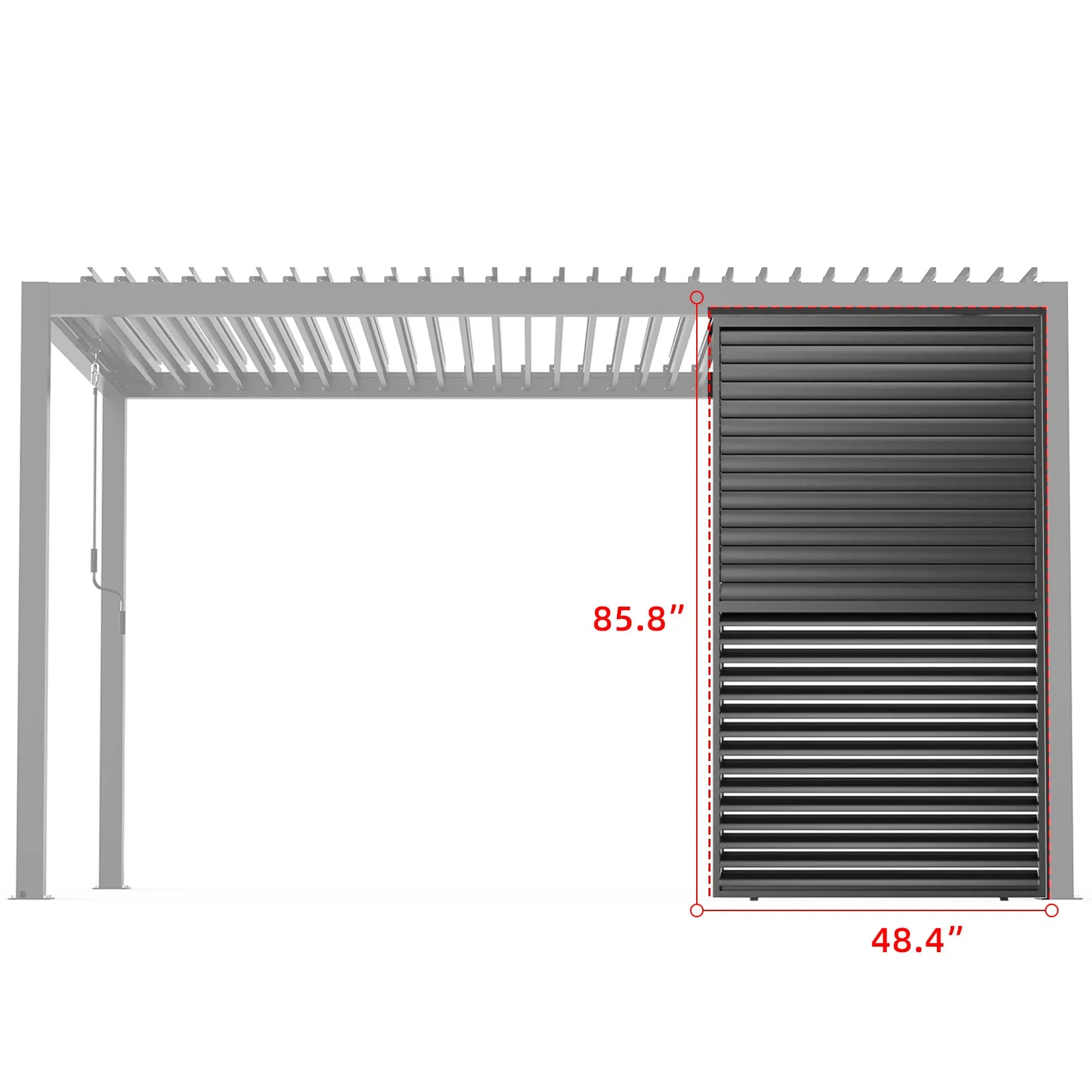 9720 Louver Grille 1/3 13ft aluminum frame & louvers