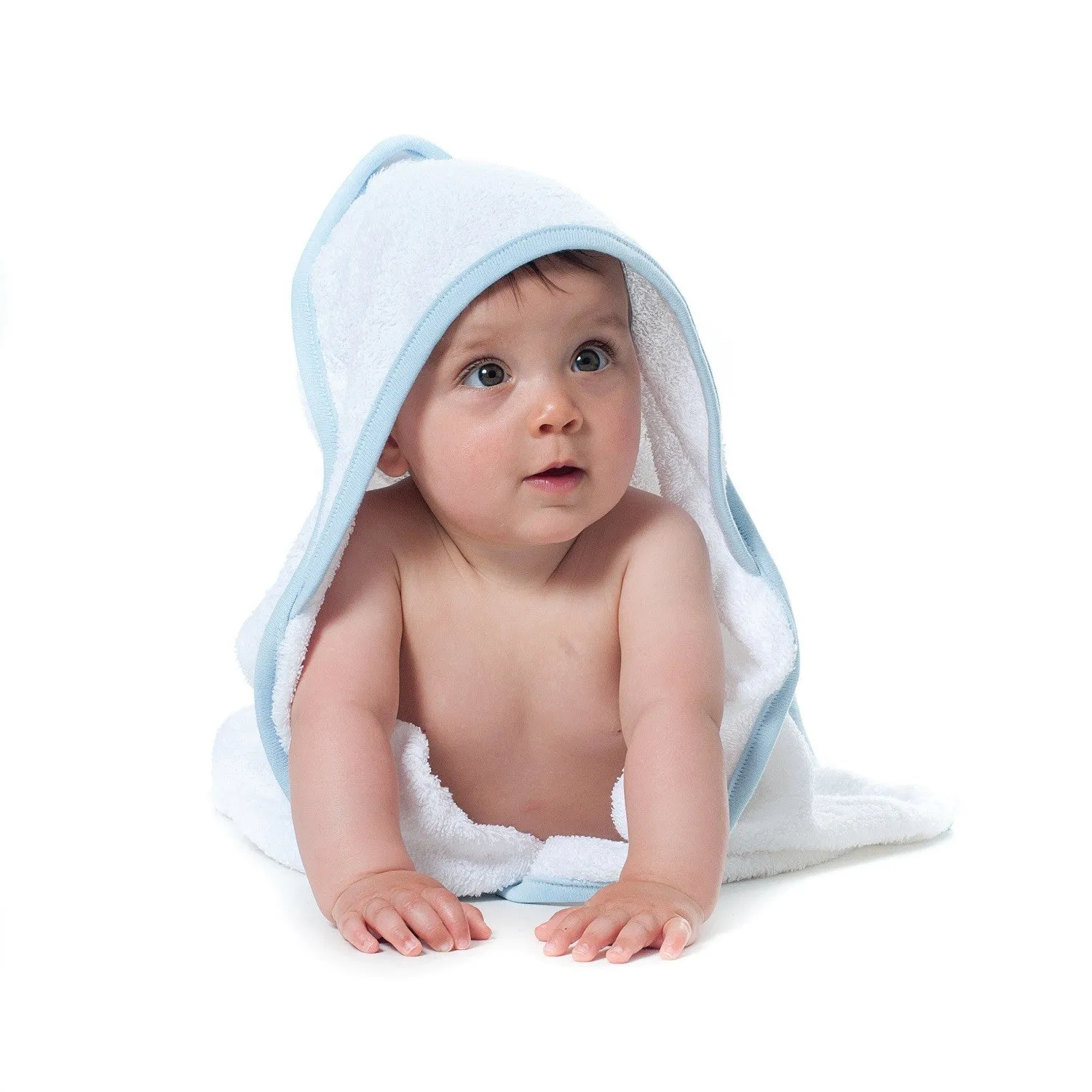 Babies Hooded Towel | WHITE/BLUE