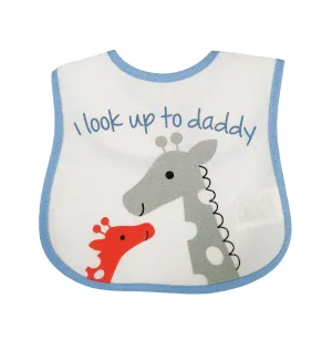 Bebetto Bib Waterproof Back I Look Up To Daddy Blue