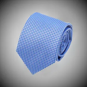 Blue Sky Neat Pattern Woven Silk Tie