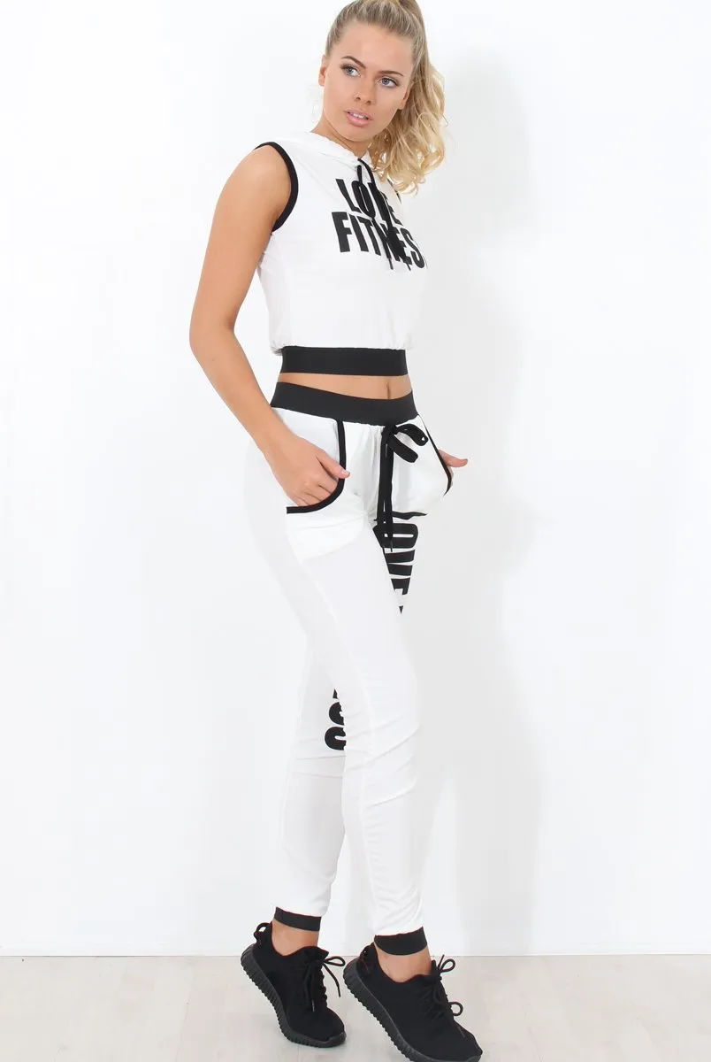 Borro White Two Piece Activewear Set