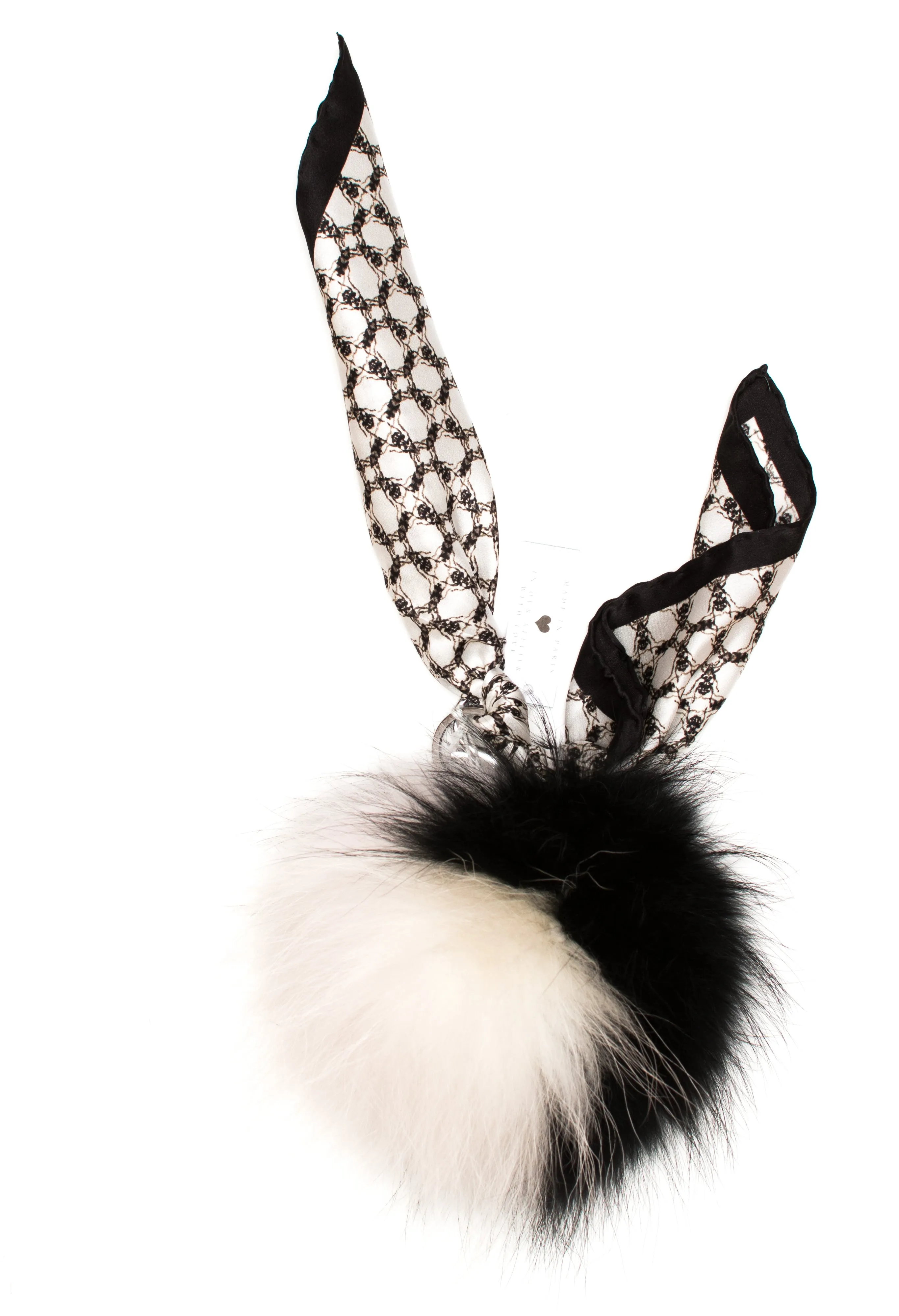 Bug White Fox Fur Key Ring