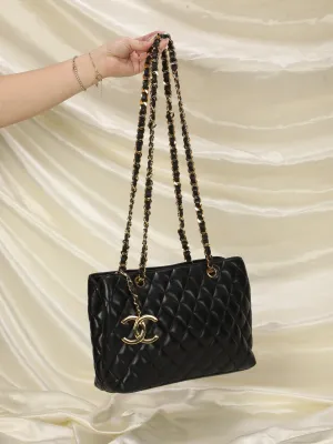 CL Lambskin Quilted Chain Shopper Tote