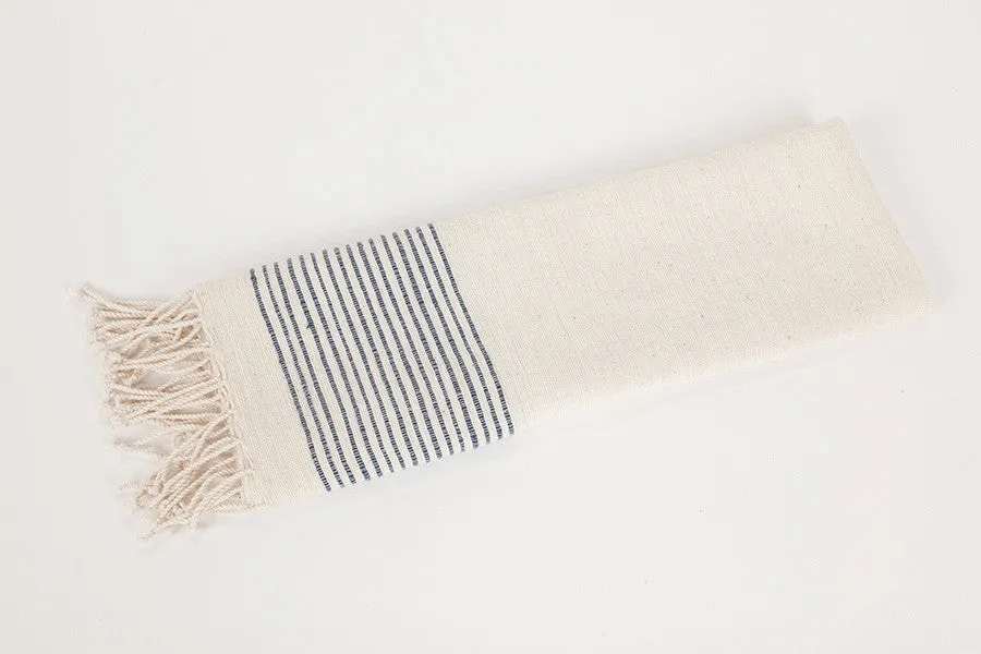 Creative Women Ribbed Stripe Hand Towel or Napkin | Navy