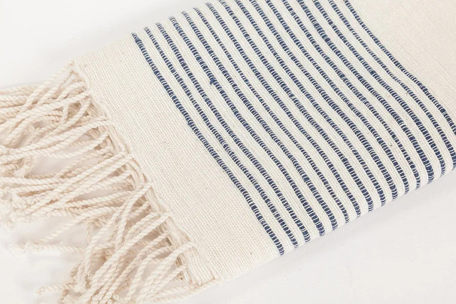 Creative Women Ribbed Stripe Hand Towel or Napkin | Navy