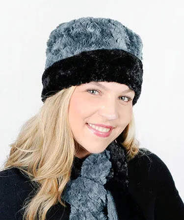 Cuffed Pillbox, Reversible (Two-Tone) - Cuddly Faux Fur Combos