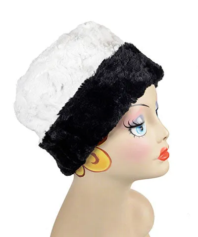 Cuffed Pillbox, Reversible (Two-Tone) - Cuddly Faux Fur Combos