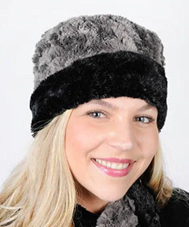 Cuffed Pillbox, Reversible (Two-Tone) - Cuddly Faux Fur Combos