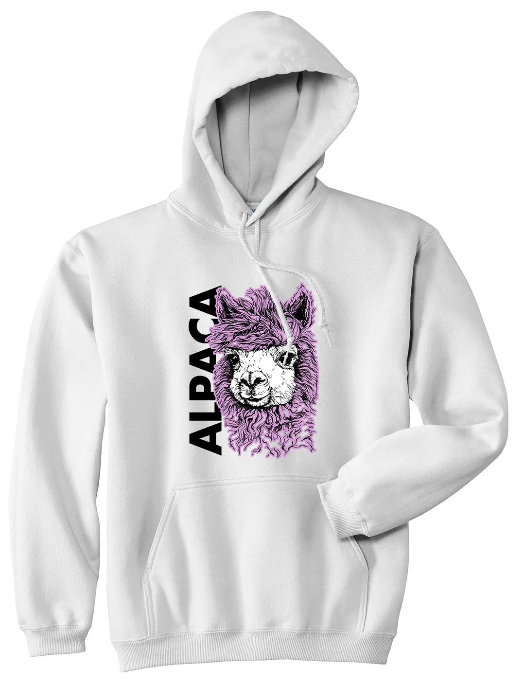 Cute Alpaca Face Mens Pullover Hoodie