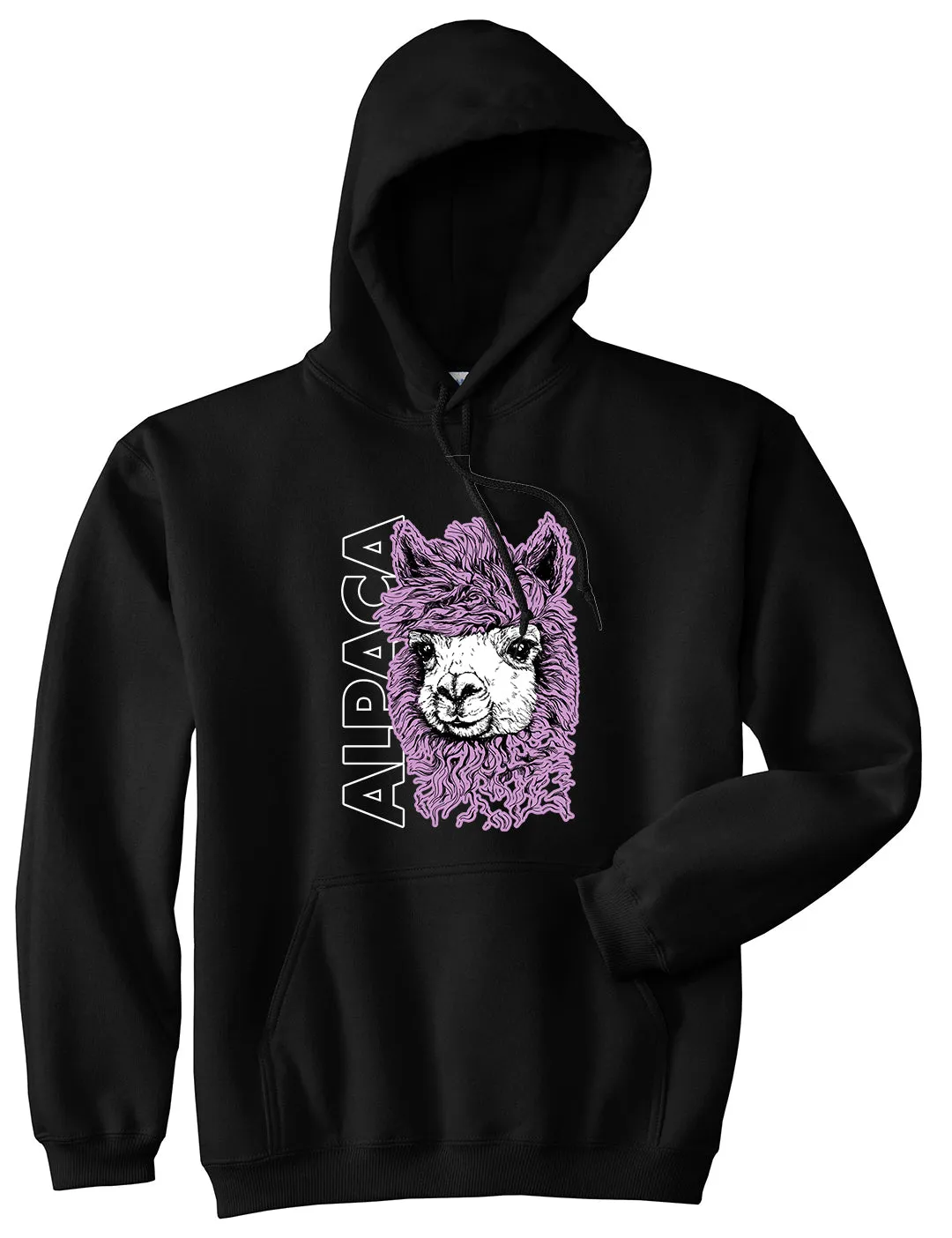 Cute Alpaca Face Mens Pullover Hoodie