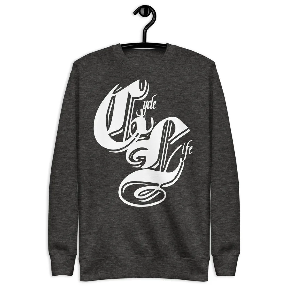 Cycle Life Initial Black | unisex fleece pullover