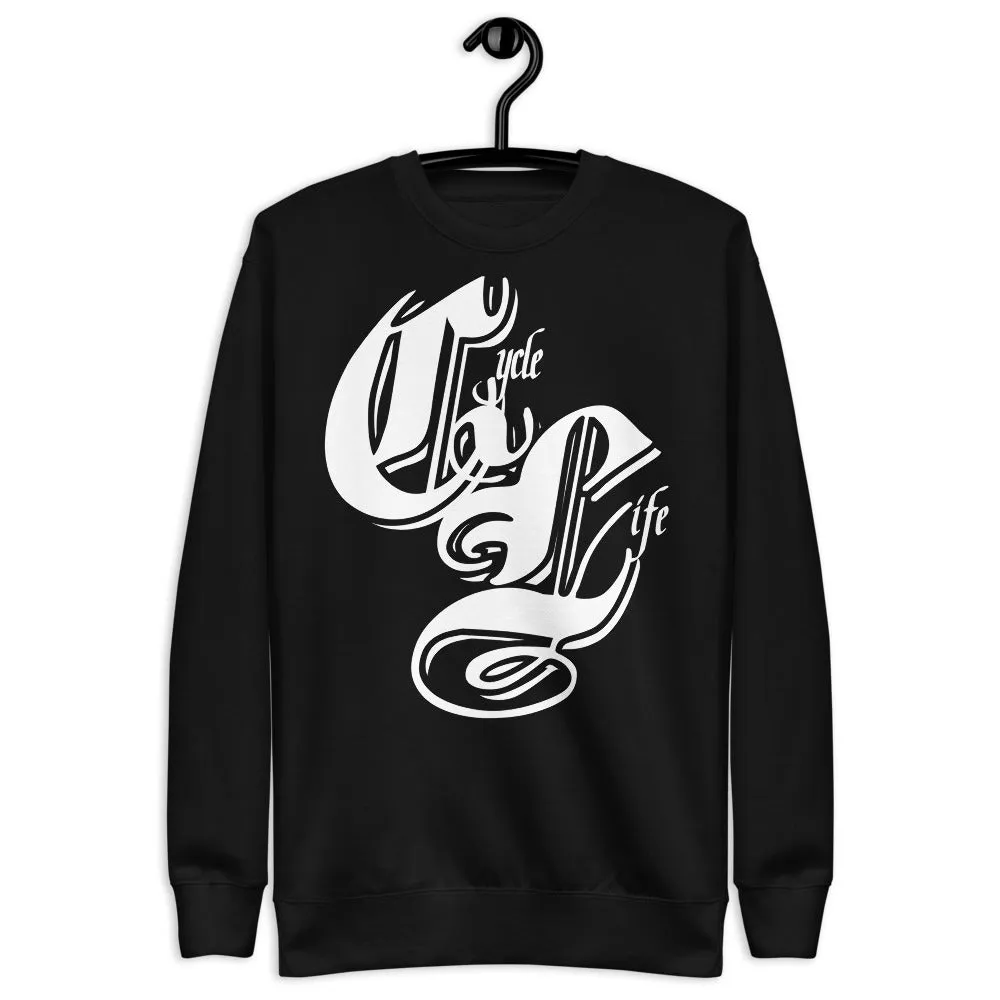 Cycle Life Initial Black | unisex fleece pullover