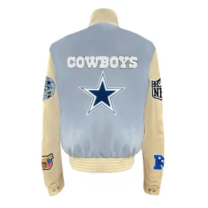 DALLAS COWBOYS WOOL & LEATHER VARSITY JACKET Baby Blue