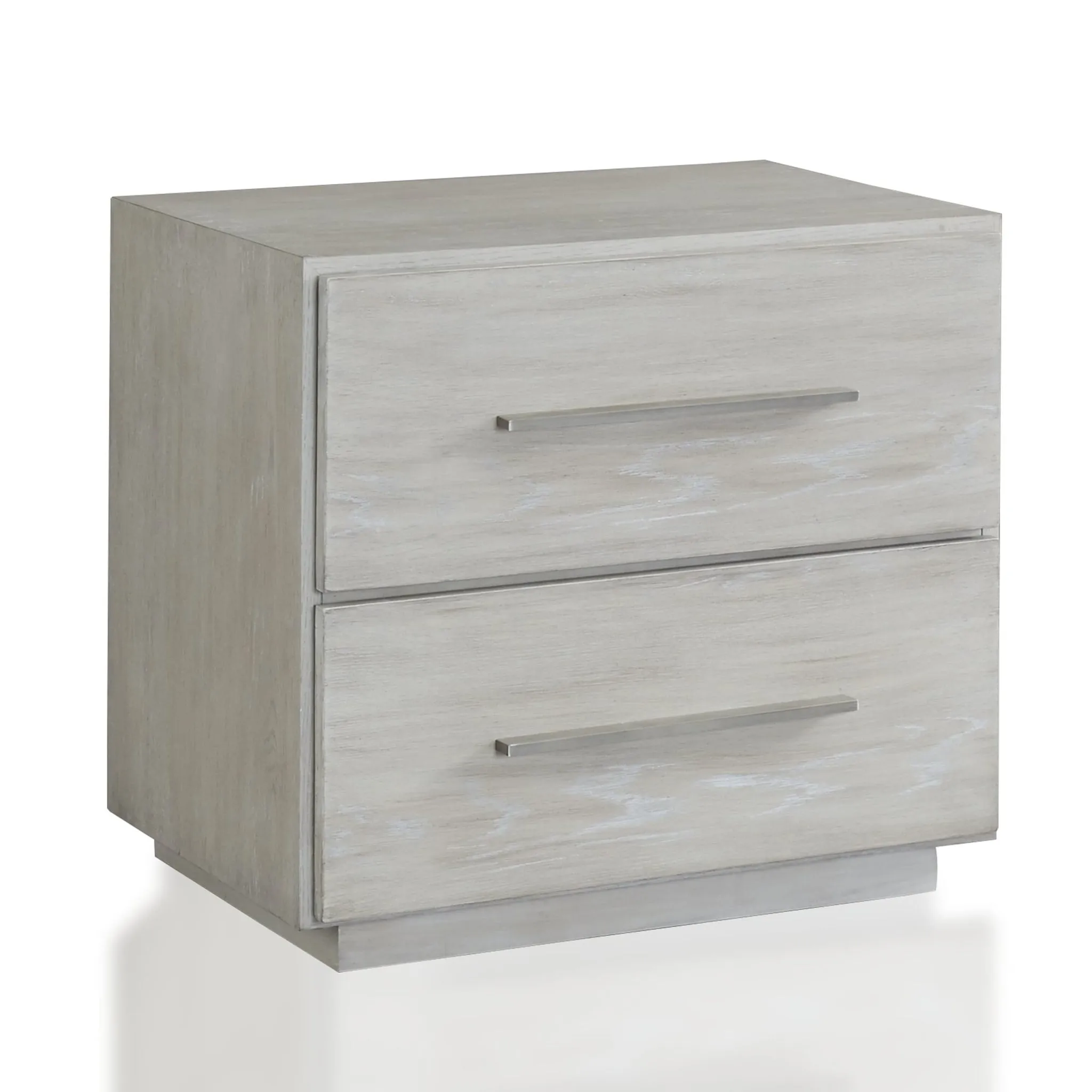 Destination Two Drawer Nightstand in Cotton Grey