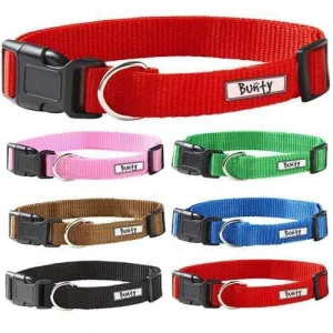 Dog Puppy Collar with Buckle & Clip for Lead, Adjustable Soft Fabric