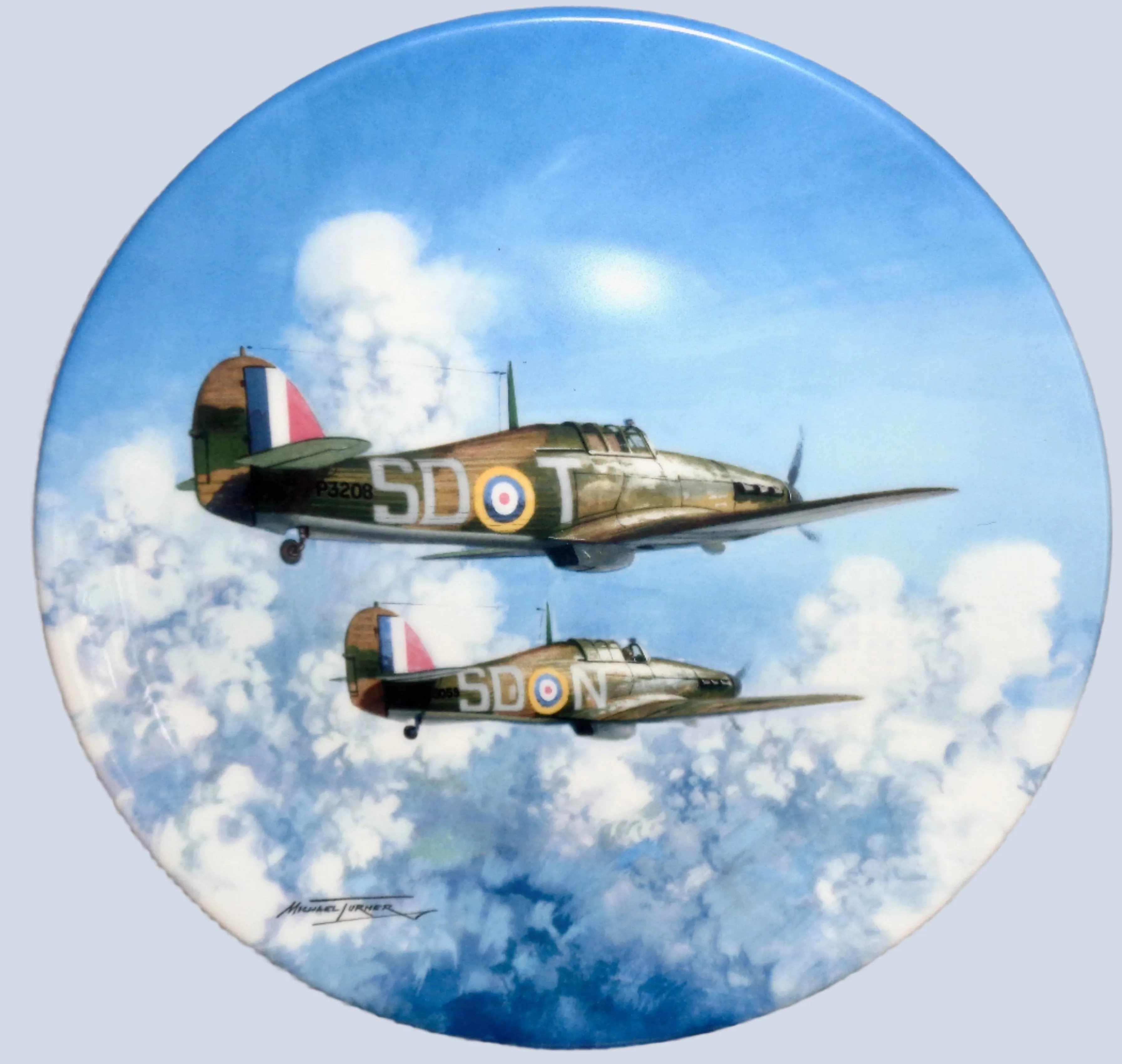 Flight Through The Clouds Coalport Battle Of Britain Commemorative Collector's Plate Number 3692C