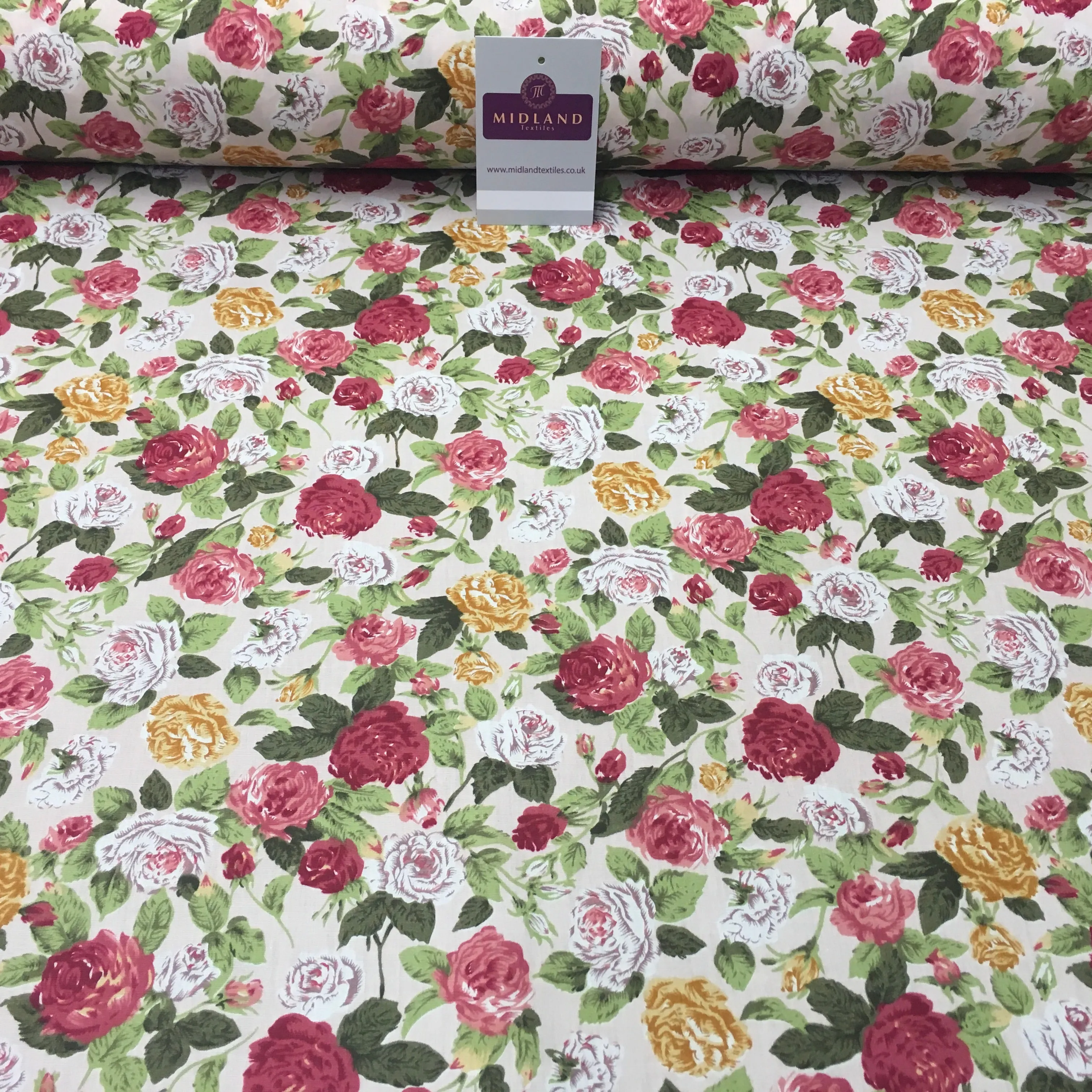 Floral Vintage Shabby Chic Printed 100% Cotton Fabric 58" Wide MA911 Mtex