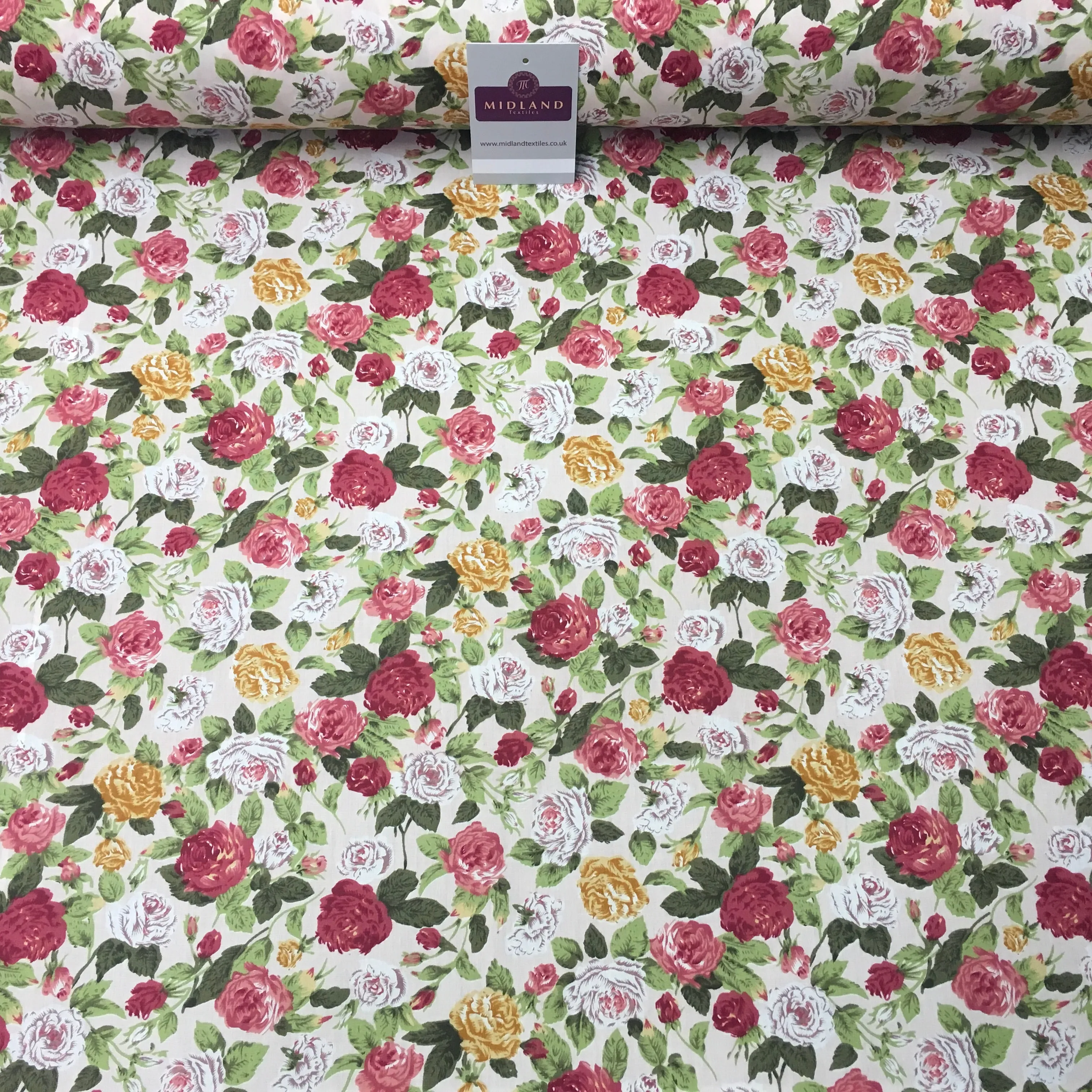 Floral Vintage Shabby Chic Printed 100% Cotton Fabric 58" Wide MA911 Mtex