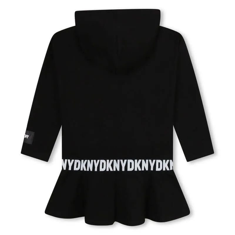 Girls Black Hooded Dress