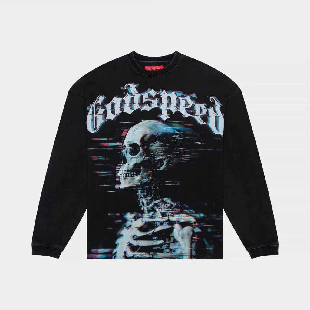 Glitchy Long Sleeve Shirt (Black Wash) - GSGLITCHYBLKWSH