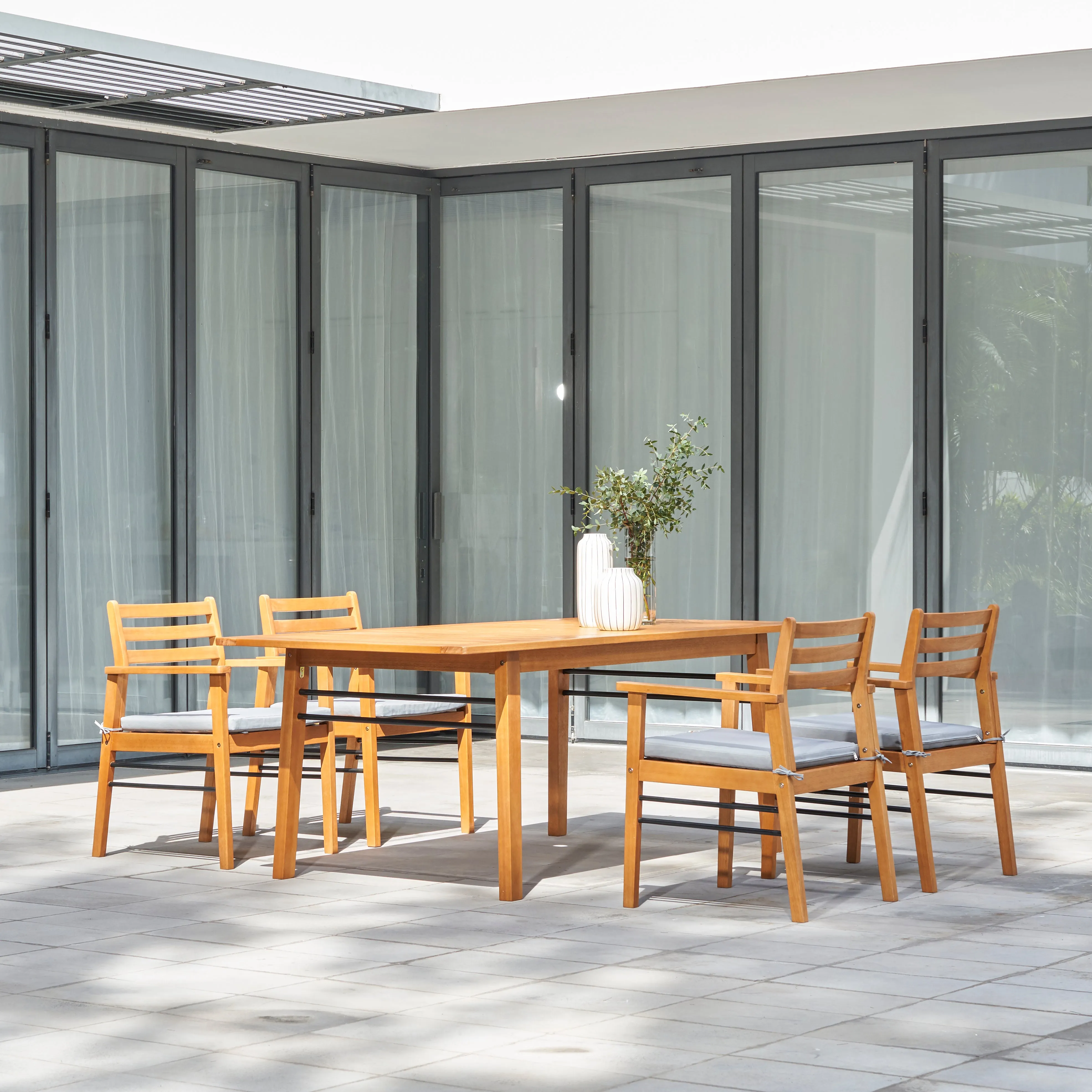 Gloucester Teak-like 5-Piece Dining Set