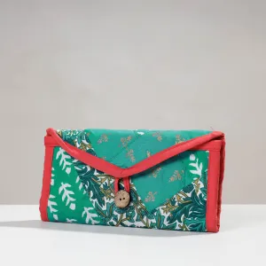 Green - Jugaad Handmade Patchwork Cotton Two Fold Clutch Wallet