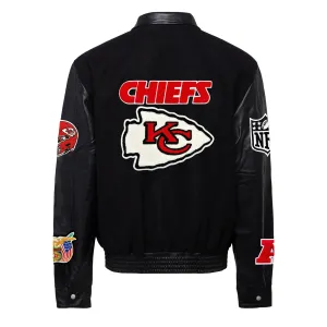 KANSAS CITY CHIEFS WOOL & LEATHER VARSITY JACKET Black/Black