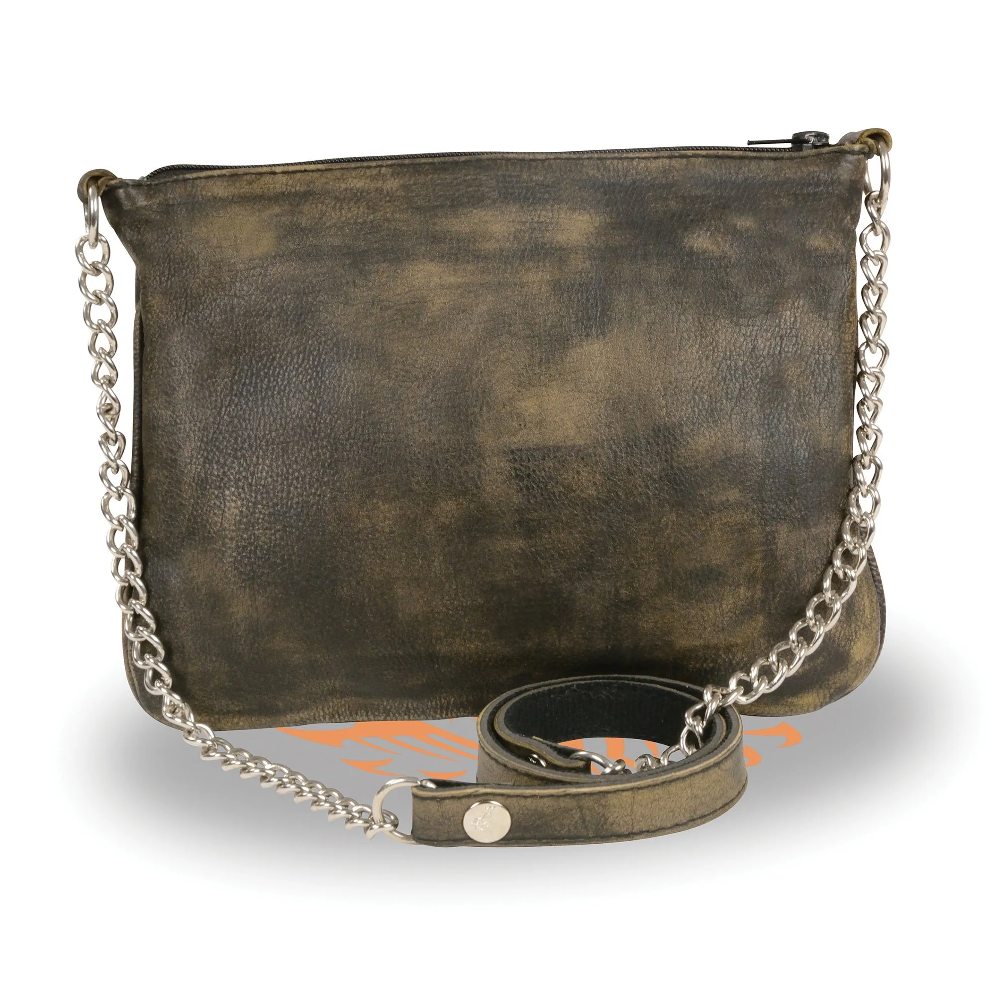 Ladies Chain Strap Riveted Shoulder Bag w/ Gun Pocket