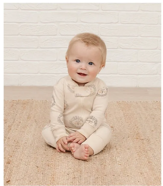 Long Sleeve Cotton Romper in Earthy Designs