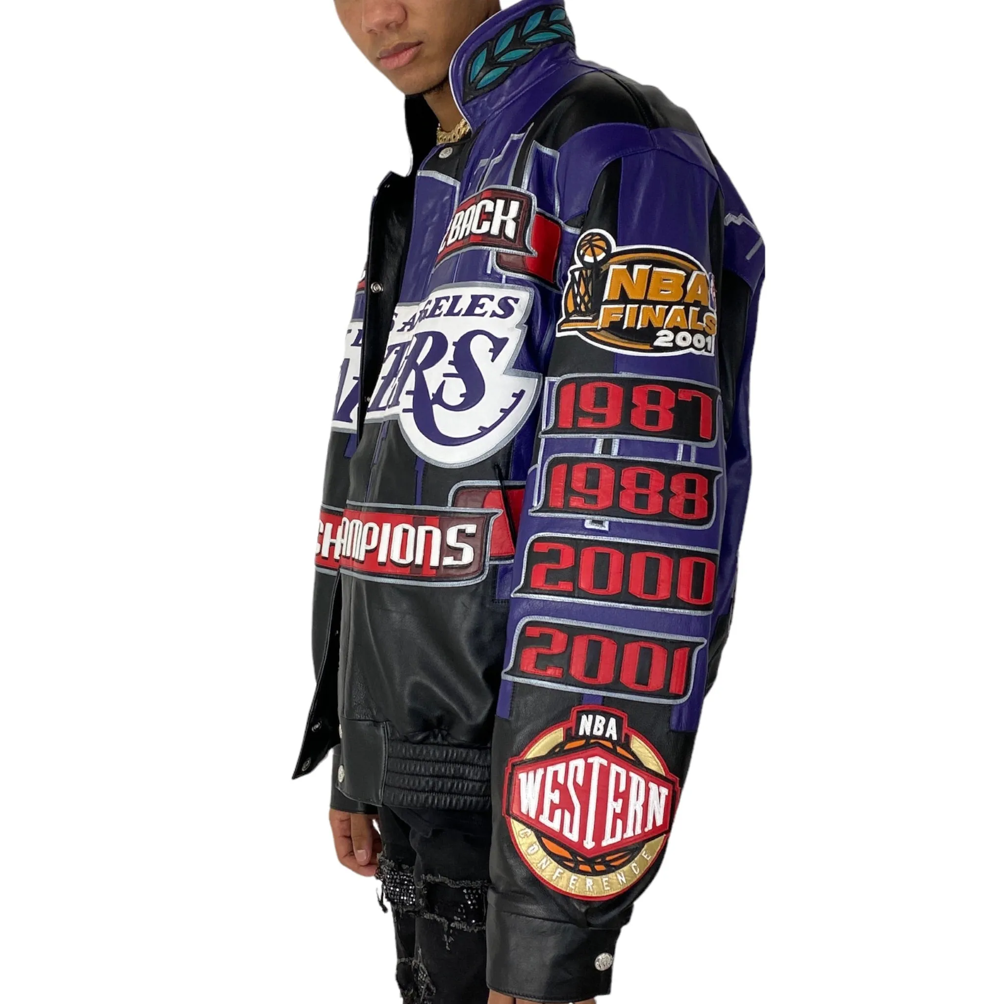 LOS ANGELES LAKERS 2001 CHAMPIONSHIP GENUINE LEATHER JACKET