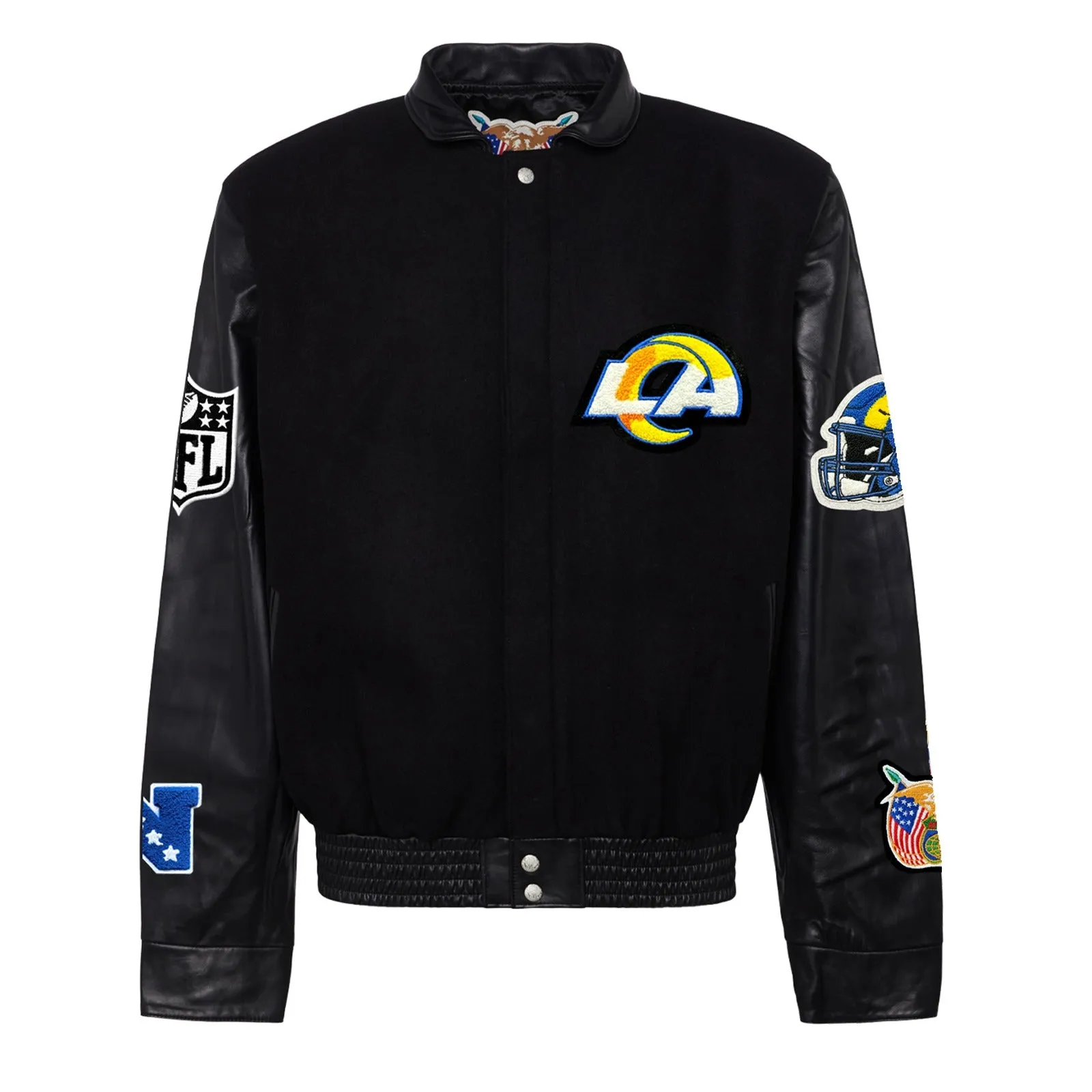 LOS ANGELES RAMS WOOL & LEATHER VARSITY JACKET Black/Black