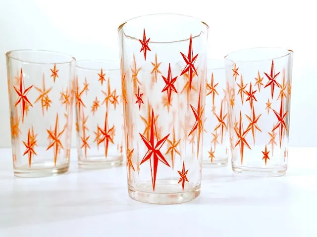 Mid-Century Atomic Star Glasses (Set of 6)