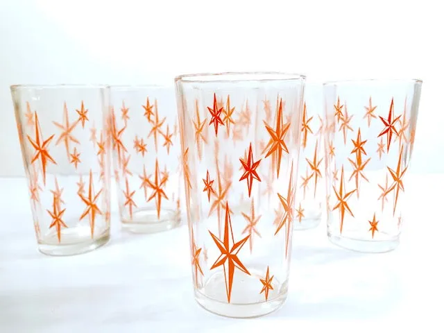 Mid-Century Atomic Star Glasses (Set of 6)