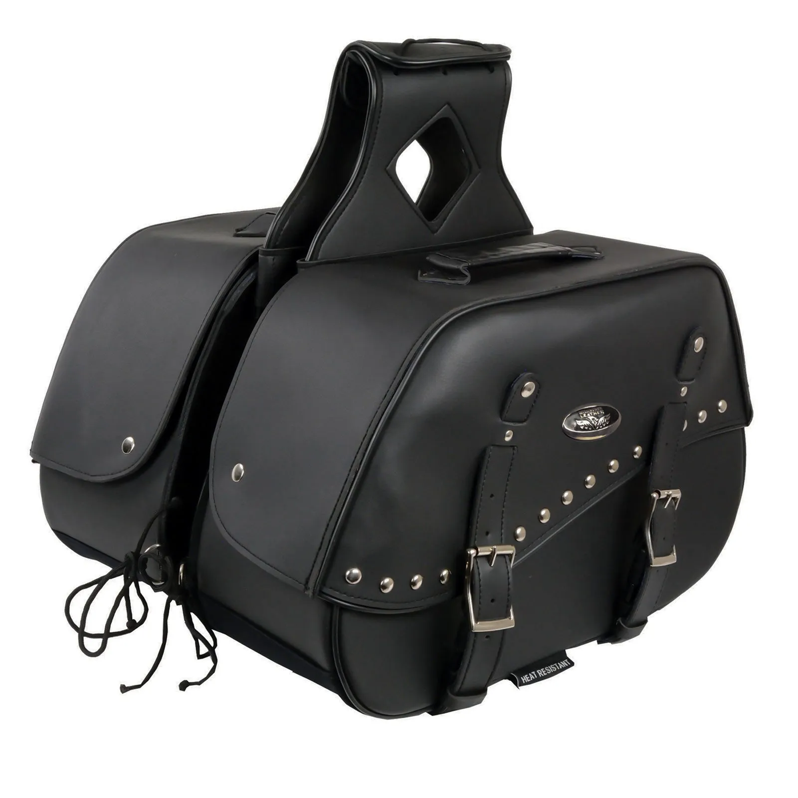 Milwaukee Leather SH655ZB Black Zip-Off Two Buckle Extended Lid