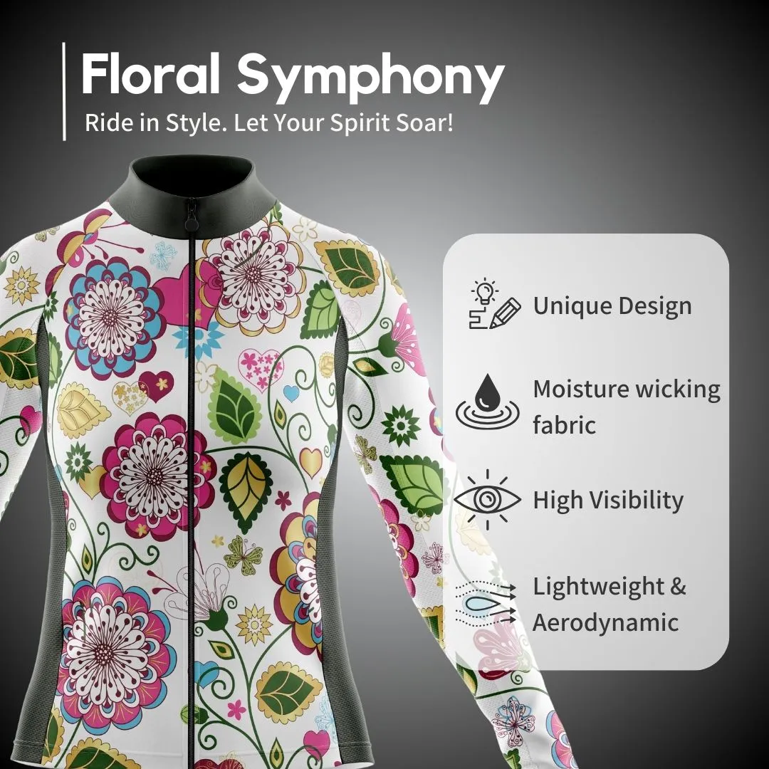 NEW! Floral Symphony | Women's Long Sleeve Cycling Jersey