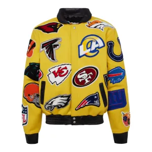 NFL COLLAGE WOOL & LEATHER JACKET Yellow