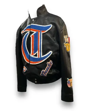 OKLAHOMA CITY THUNDER OLD ENGLISH FULL LEATHER JACKET Black