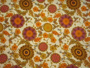 Orange Cerise Sunflower - Poly/Cotton Print