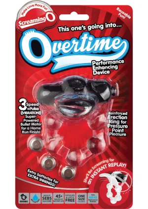 Overtime Silicone Vibrating Cock Ring Waterproof