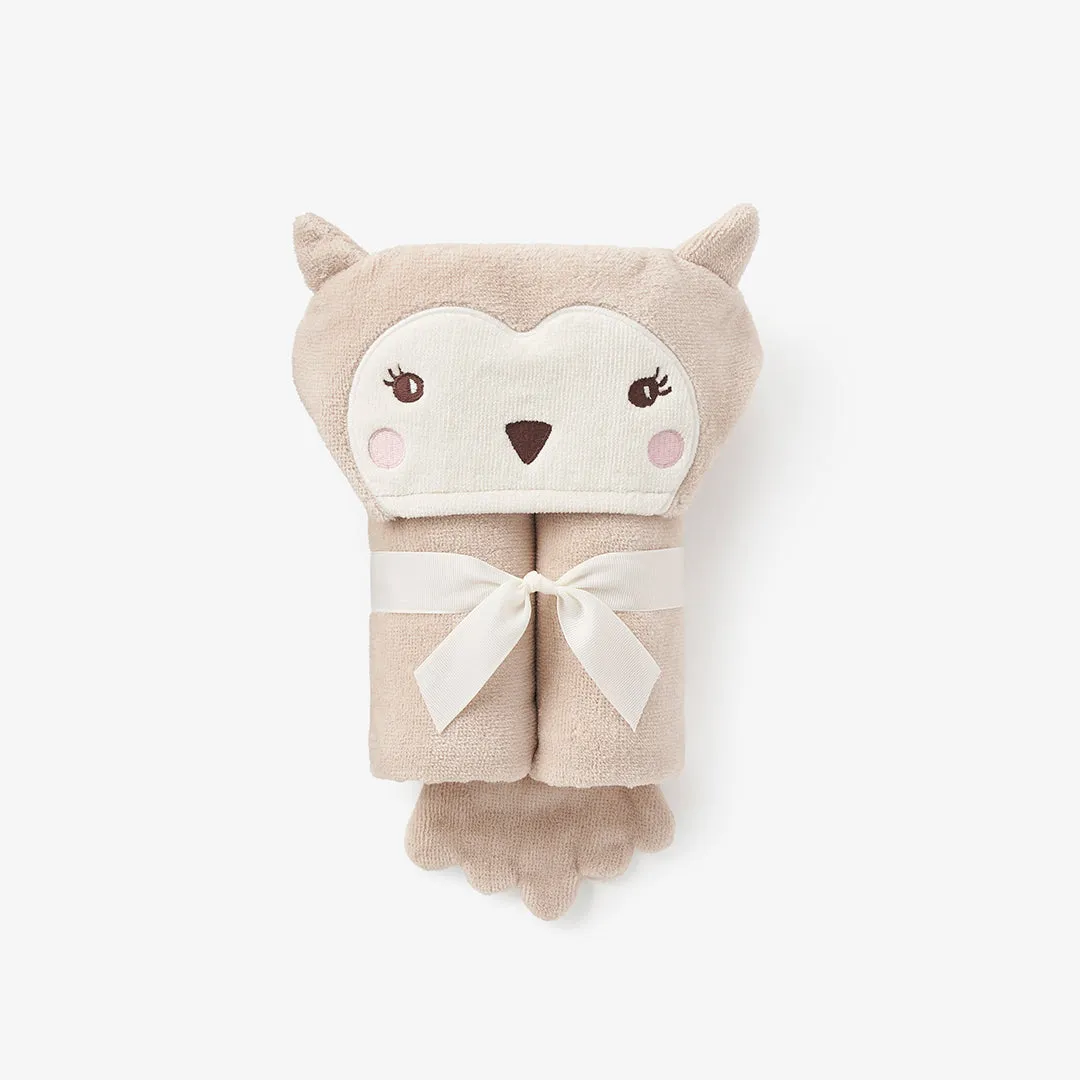 Owl Hooded Baby Bath Wrap