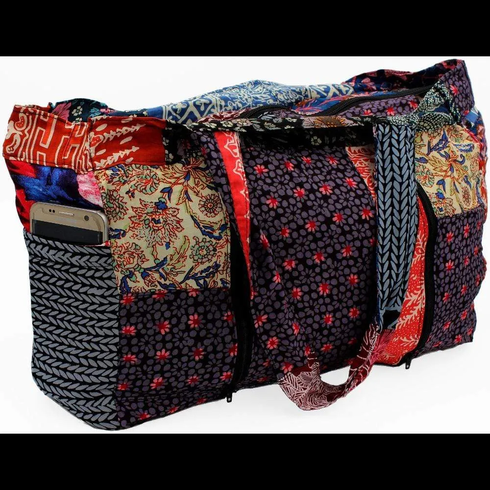 Patchwork Expandable Zipper Bag