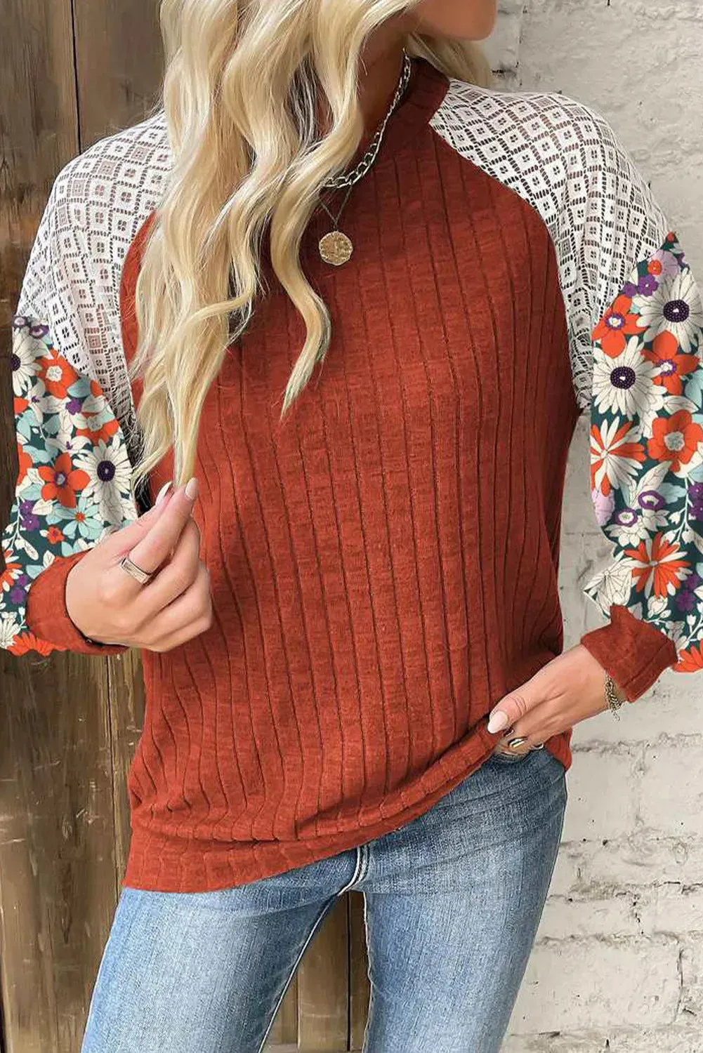 Patchwork Sleeve Blouse