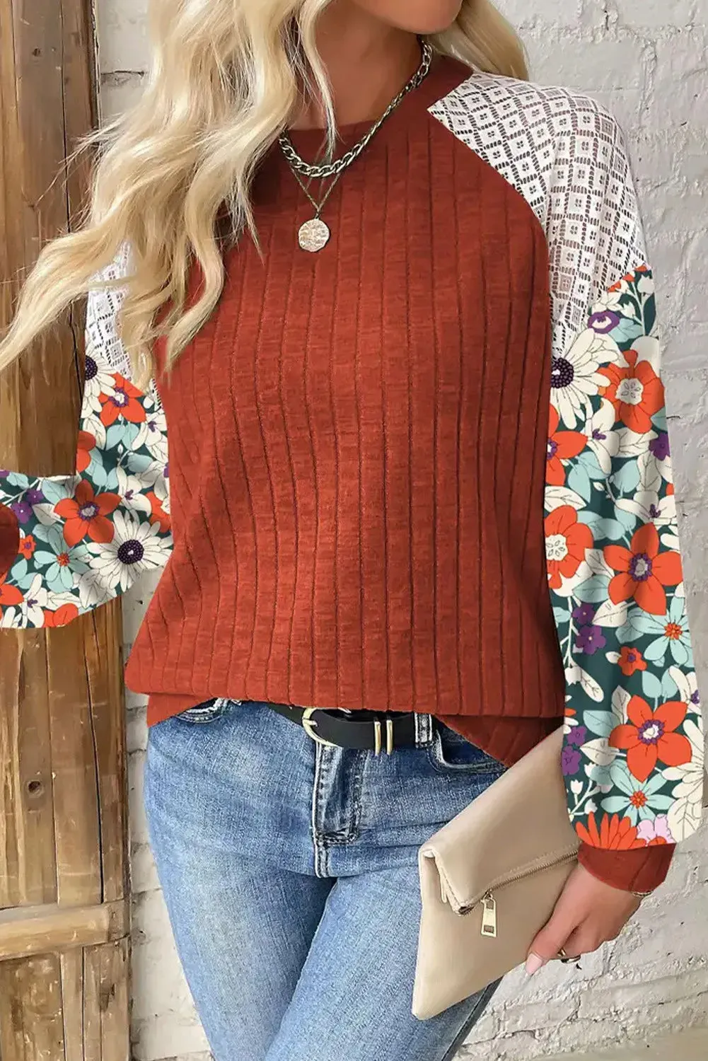 Patchwork Sleeve Blouse