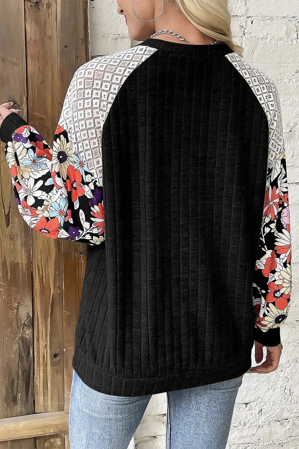 Patchwork Sleeve Blouse