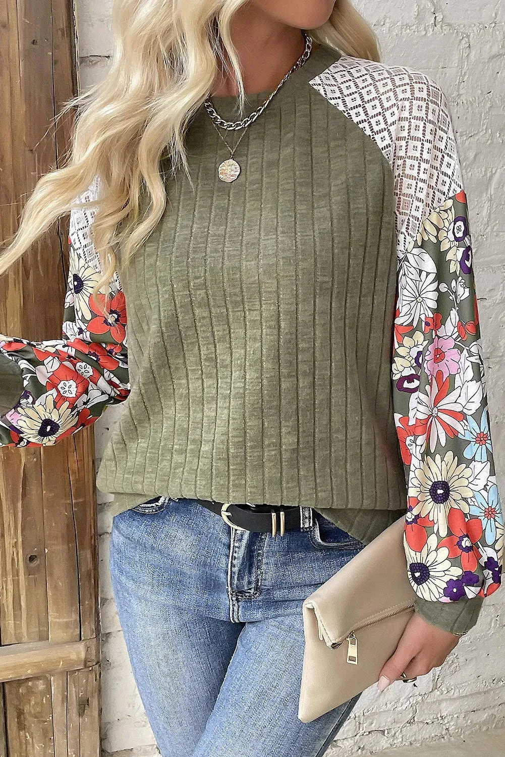 Patchwork Sleeve Blouse