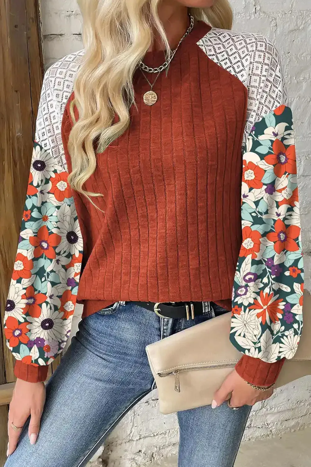 Patchwork Sleeve Blouse